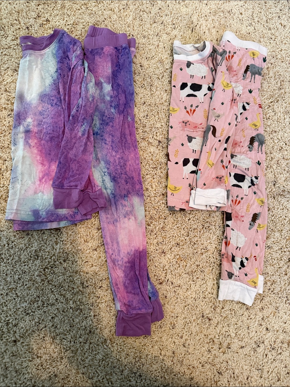 LITTLE SLEEPIES Kids Purple Tie-Dye Pajama Set - Soft Sleepwear
